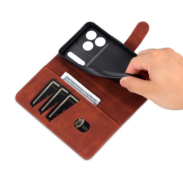 AZNS - AZNS iPhone 17 Pro Max Fodral PU Läder Plånboksfodral - Brun