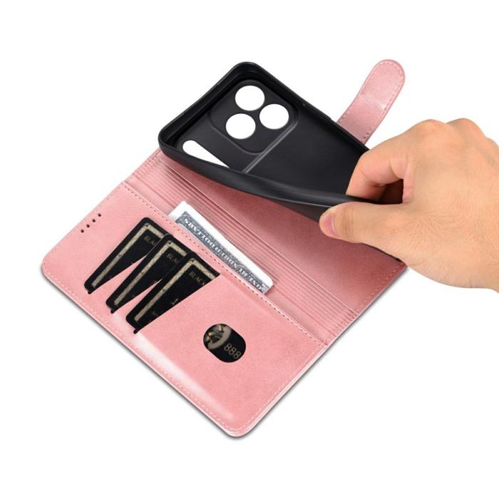 AZNS - AZNS iPhone 17 Pro Max Fodral PU Läder Plånboksfodral - Roséguld