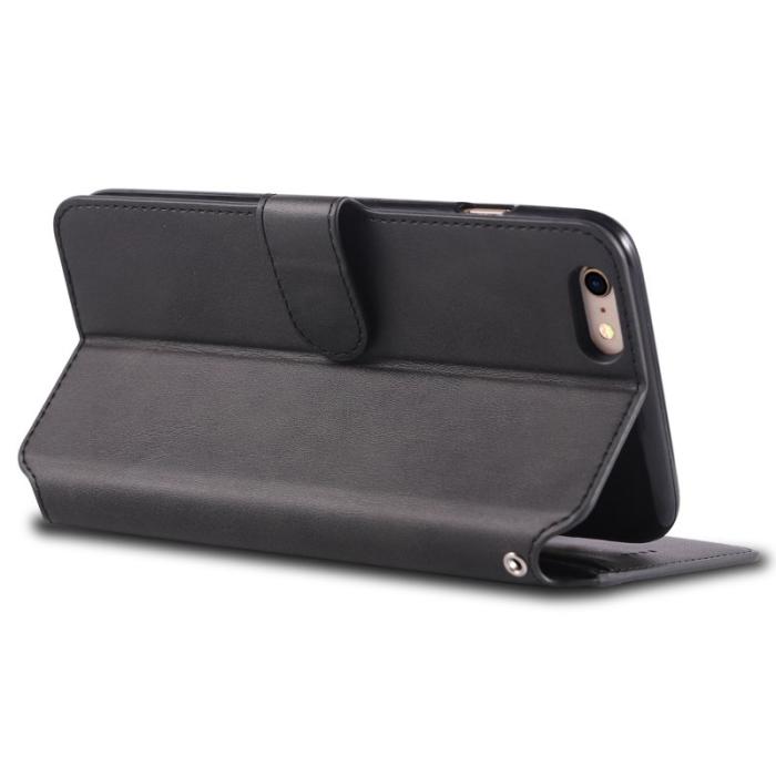 AZNS - AZNS iPhone 6s/6 Fodral Wallet Stand Äkta läder - Svart