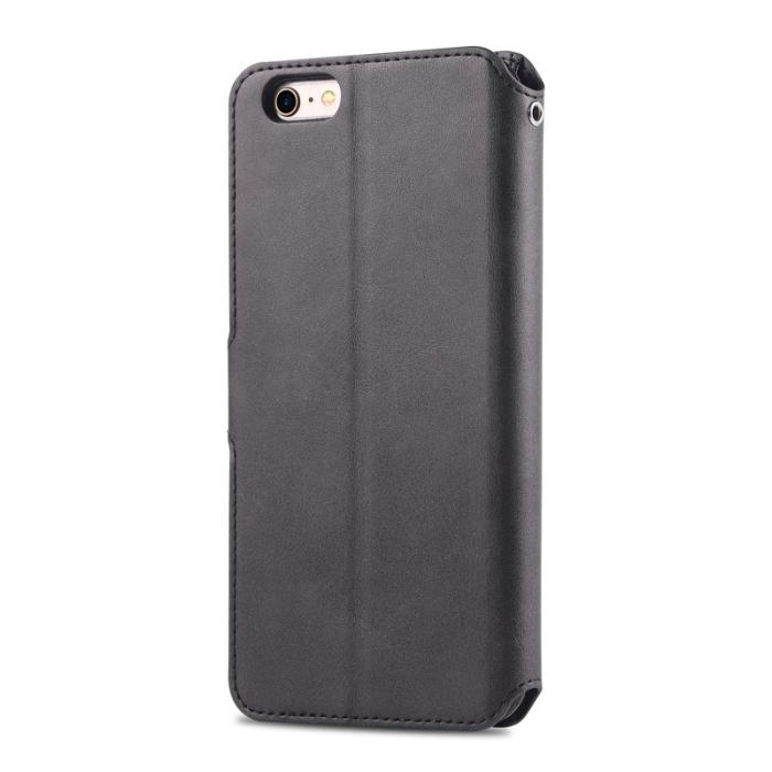 AZNS - AZNS iPhone 6s/6 Fodral Wallet Stand Äkta läder - Svart