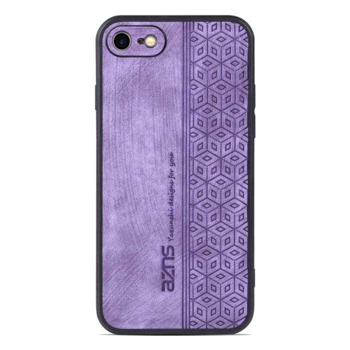 AZNS - AZNS iPhone 7/8/SE (2020/2022) Fodral - Imprinted Mönster PU Läder - Lila