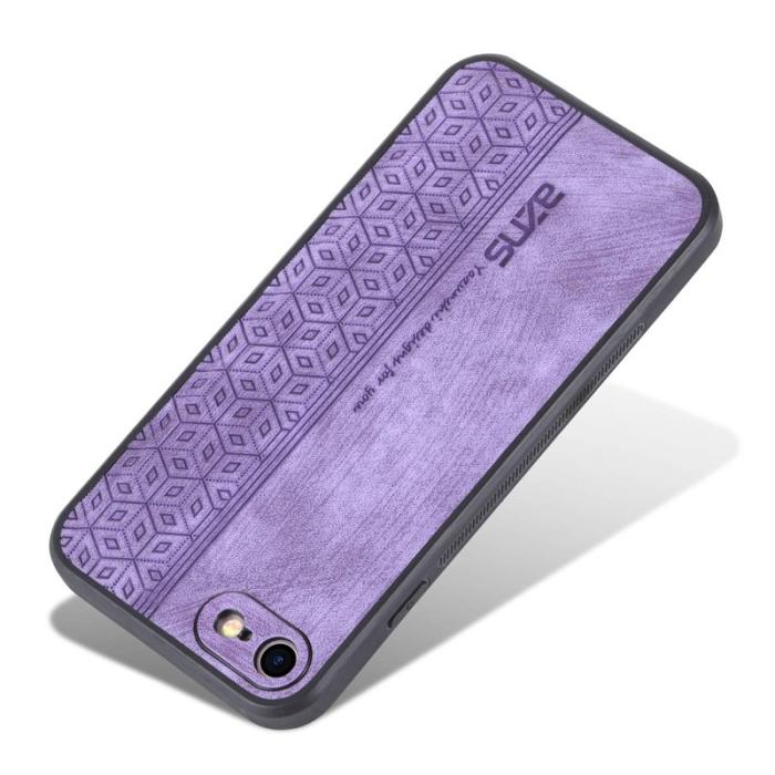 AZNS - AZNS iPhone 7/8/SE (2020/2022) Fodral - Imprinted Mönster PU Läder - Lila