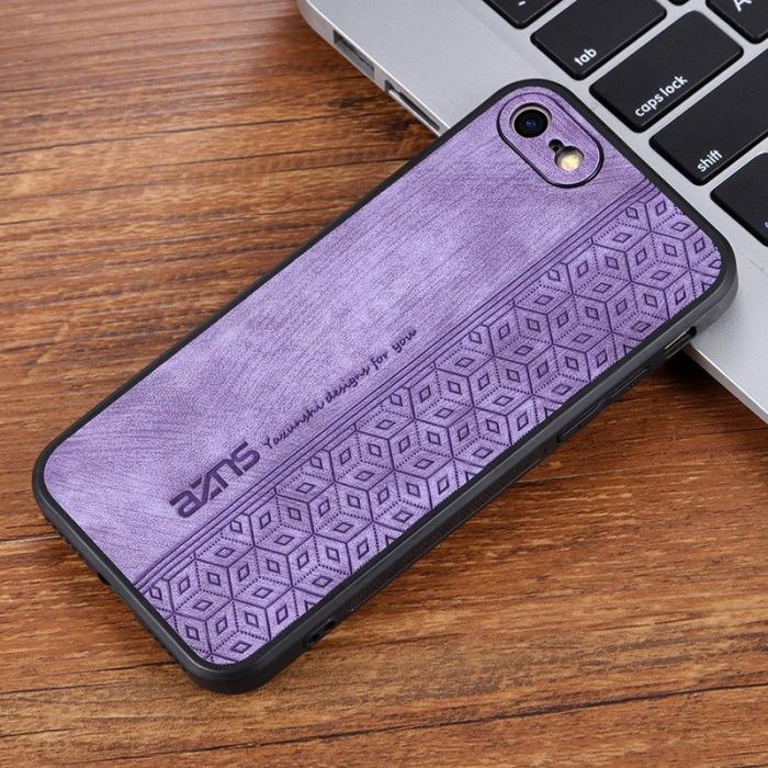 AZNS - AZNS iPhone 7/8/SE (2020/2022) Fodral - Imprinted Mönster PU Läder - Lila