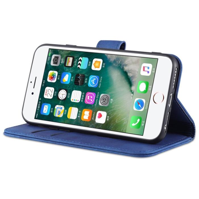 AZNS - AZNS iPhone 7/8/SE (2020/2022) Fodral - PU Läder - Blå