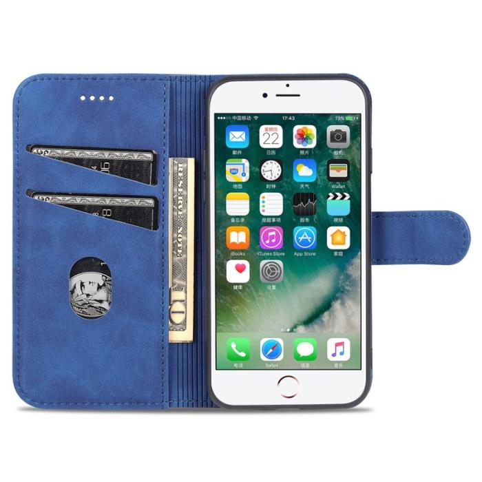 AZNS - AZNS iPhone 7/8/SE (2020/2022) Fodral - PU Läder - Blå