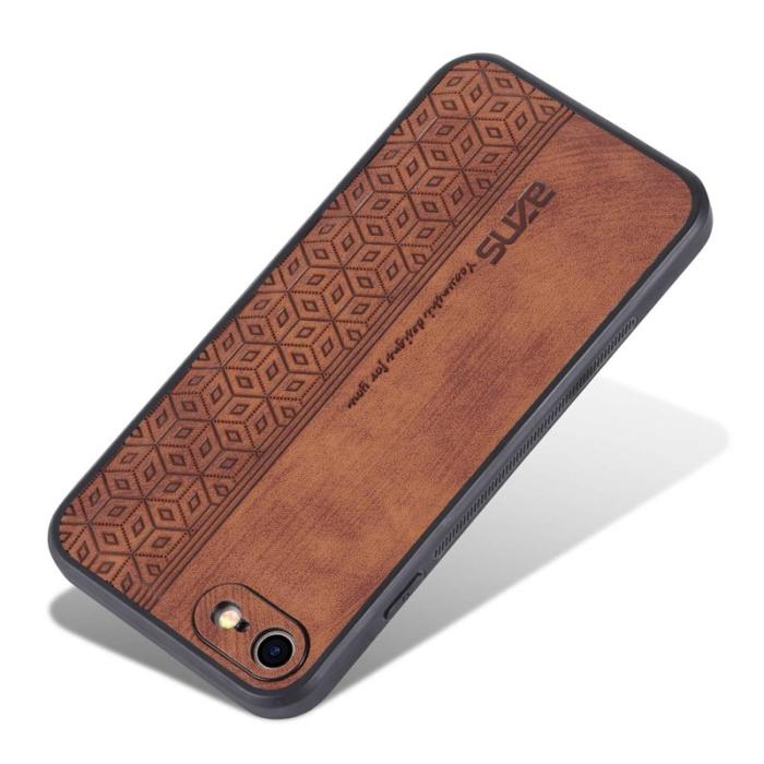 AZNS - AZNS iPhone 7/8/SE (2020/2022) Fodral - PU Läder - Brun