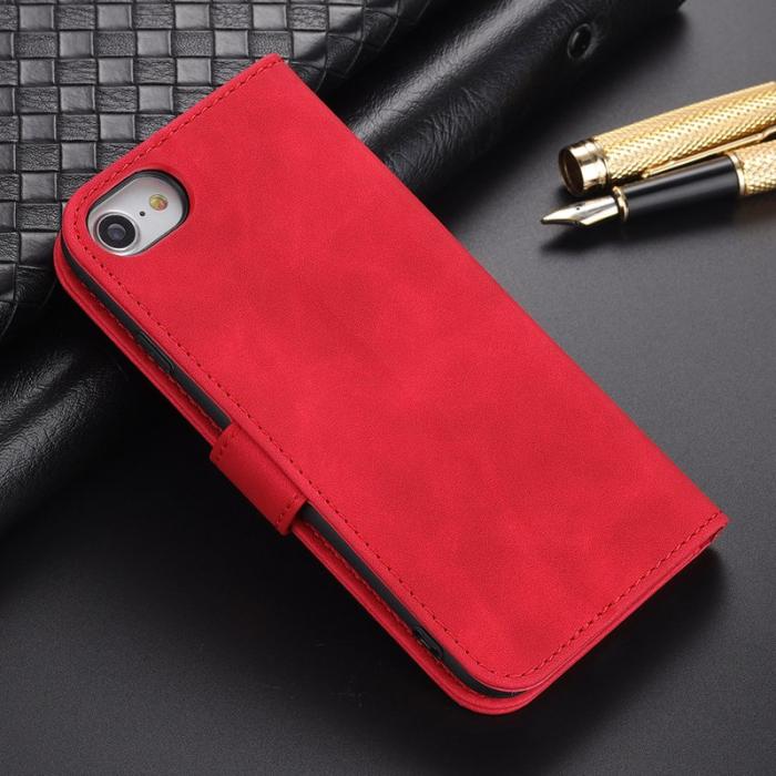 AZNS - AZNS iPhone 7/8/SE (2020/2022) Fodral - PU Läder - Röd