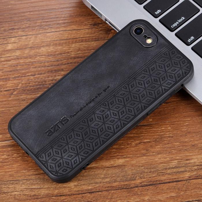 AZNS - AZNS iPhone 7/8/SE (2020/2022) Fodral - PU läder - Svart