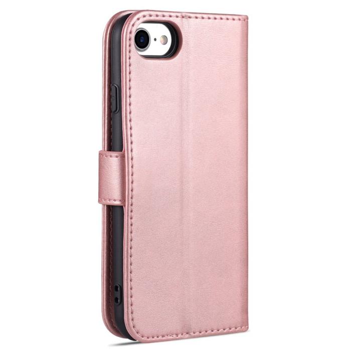AZNS - AZNS iPhone 7/8/SE Fodral PU Läder - Ställ Design - Roséguld