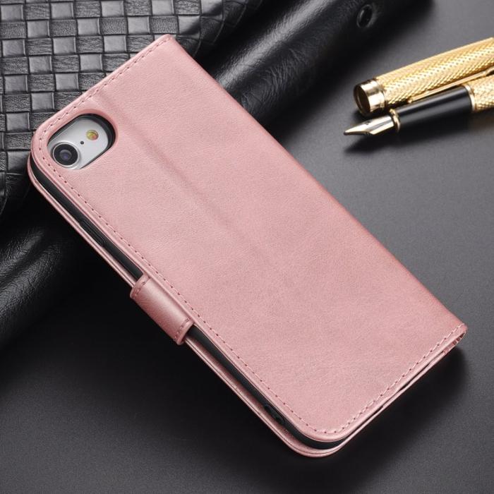 AZNS - AZNS iPhone 7/8/SE Fodral PU Läder - Ställ Design - Roséguld