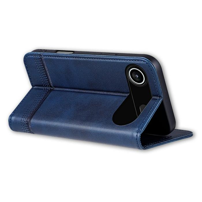 AZNS - AZNS iPhone Air Fodral Äkta läder Plånboksfodral - Blå