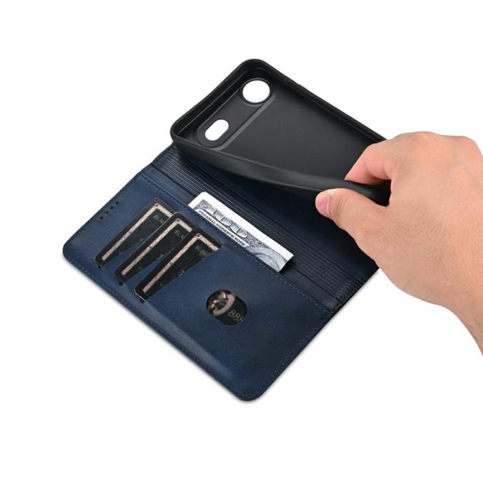 AZNS - AZNS iPhone Air Fodral Äkta läder Plånboksfodral - Blå