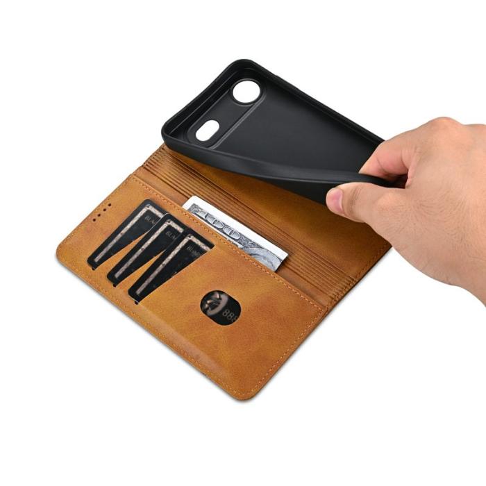 AZNS - AZNS iPhone Air Fodral Äkta läder Plånboksfodral - Brun