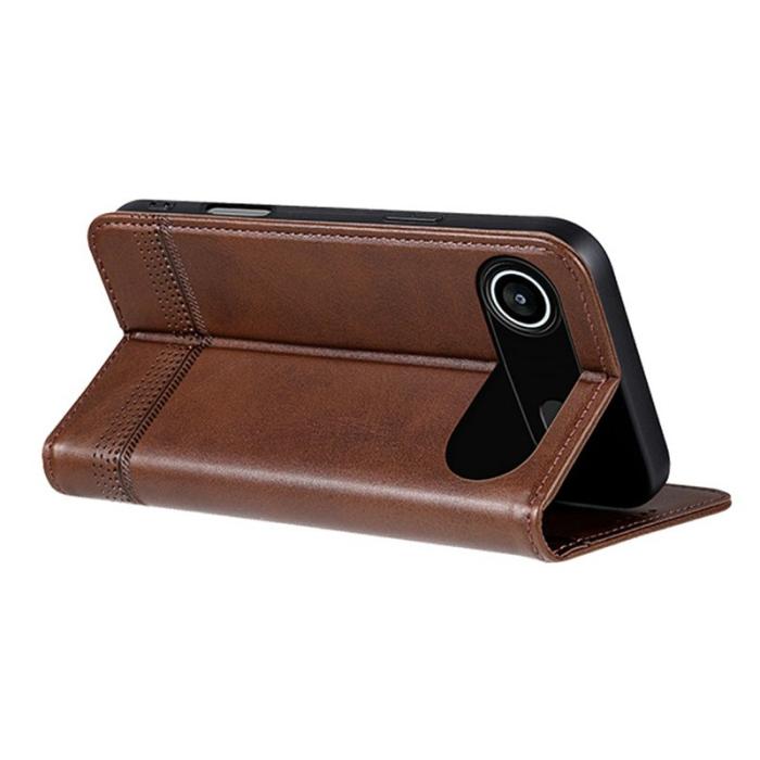 AZNS - AZNS iPhone Air Fodral Äkta läder Plånboksfodral - Kaffe