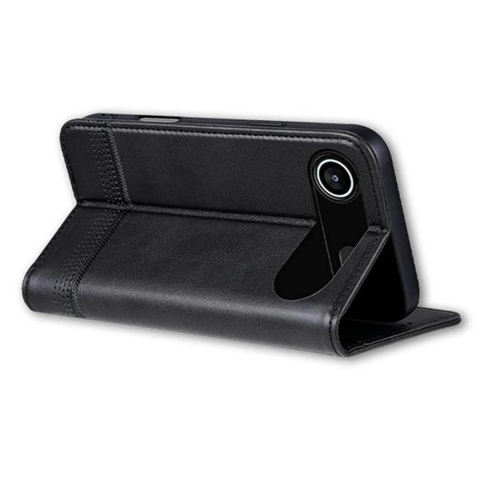 AZNS - AZNS iPhone Air Fodral Äkta läder Plånboksfodral - Svart