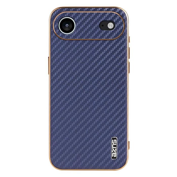 AZNS - AZNS iPhone Air Fodral - Electroplating Carbon Fiber PU + TPU - Blå