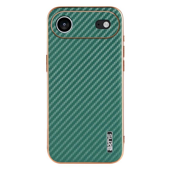 AZNS - AZNS iPhone Air Fodral Electroplating Kolfiber PU + TPU - Grön