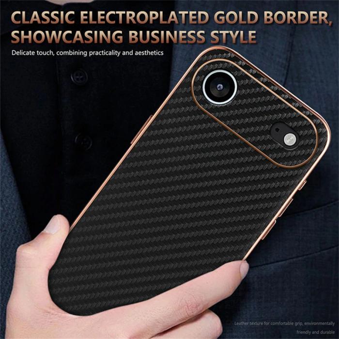 AZNS - AZNS iPhone Air Fodral Electroplating Kolfiber PU + TPU - Grön