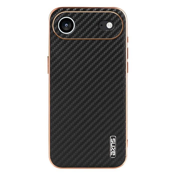 AZNS - AZNS iPhone Air Fodral Electroplating Kolfiber PU + TPU - Svart