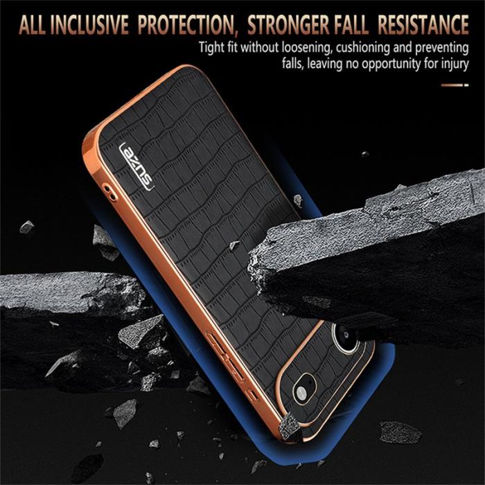 AZNS - AZNS iPhone Air Fodral Electroplating Krokodil PU + TPU - Brun