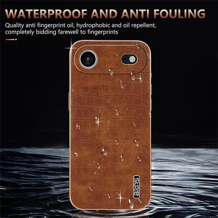 AZNS - AZNS iPhone Air Fodral Electroplating Krokodil PU + TPU - Grön
