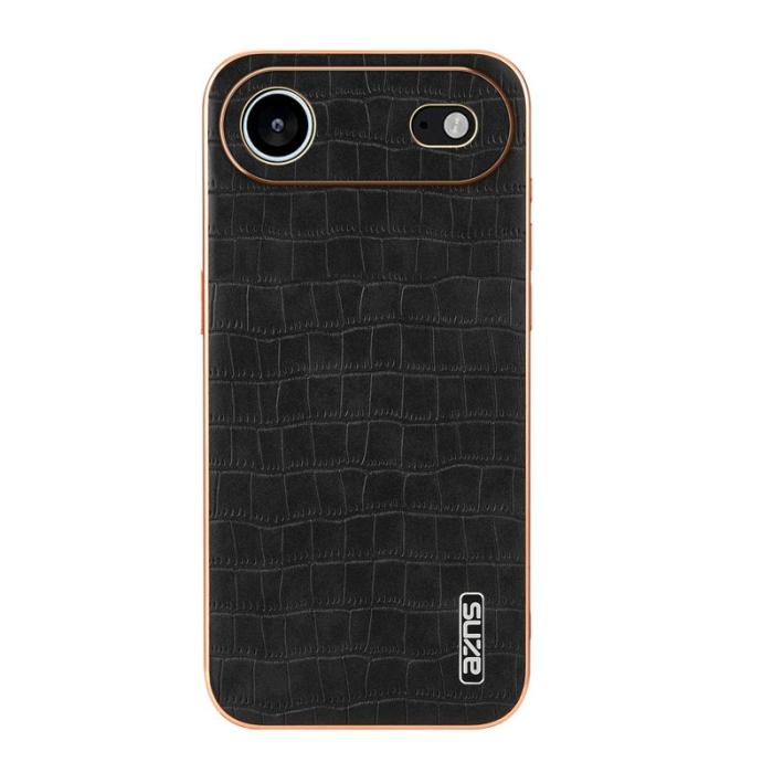 AZNS - AZNS iPhone Air Fodral Electroplating Krokodil PU + TPU - Svart
