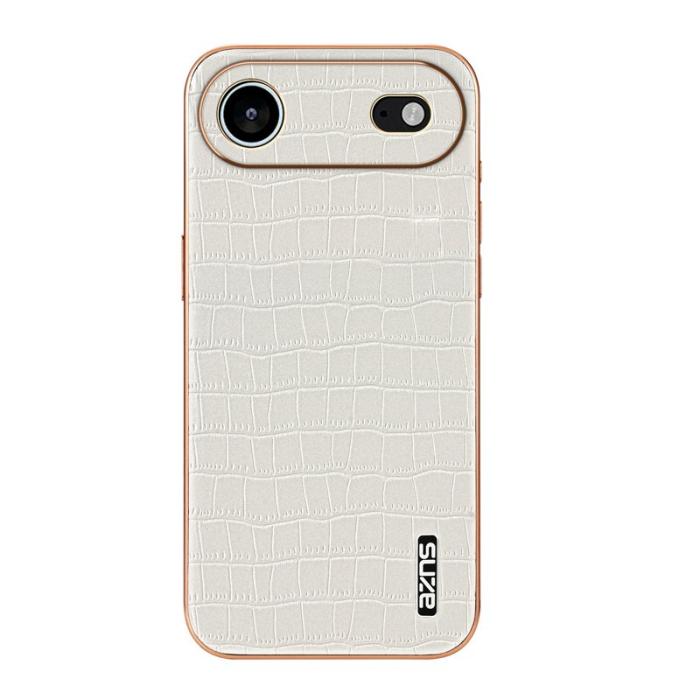 AZNS - AZNS iPhone Air Fodral Electroplating Krokodil PU + TPU - Vit