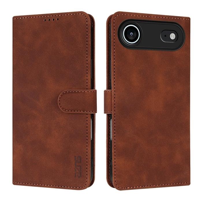 AZNS - AZNS iPhone Air Fodral PU Läder Plånboksfodral - Brun