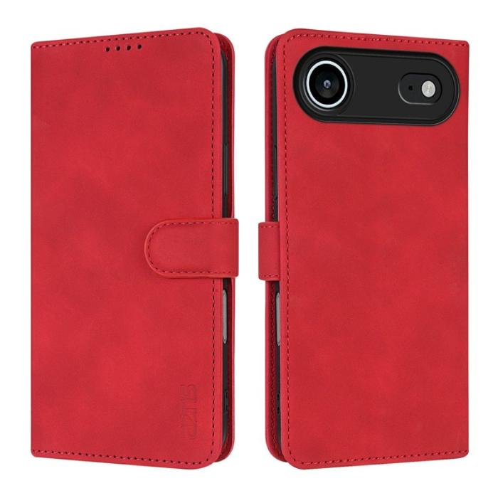 AZNS - AZNS iPhone Air Fodral PU Läder Plånboksfodral - Röd