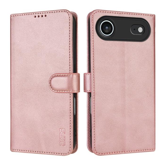 AZNS - AZNS iPhone Air Fodral PU Läder Plånboksfodral - Roséguld