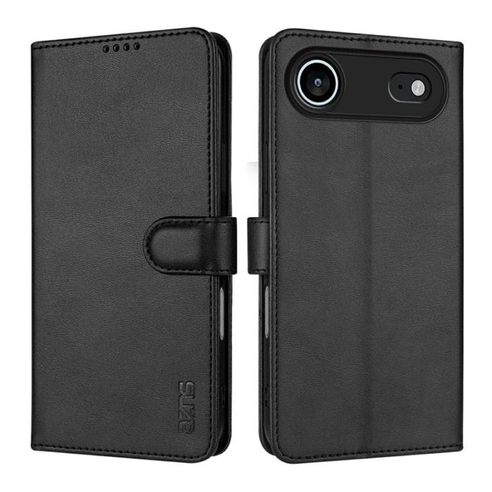 AZNS - AZNS iPhone Air Fodral PU Läder Plånboksfodral - Svart