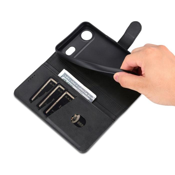 AZNS - AZNS iPhone Air Fodral PU Läder Plånboksfodral - Svart