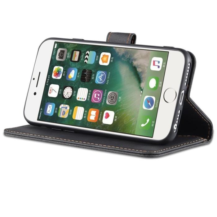 AZNS - AZNS iPhone SE (2022)/SE (2020)/8/7 Fodral Äkta läder - Svart