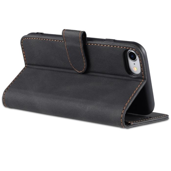 AZNS - AZNS iPhone SE (2022)/SE (2020)/8/7 Fodral Äkta läder - Svart