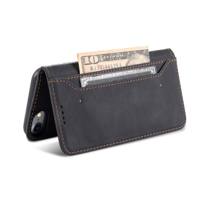 AZNS - AZNS iPhone SE (2022)/SE (2020)/8/7 Fodral Äkta läder - Svart