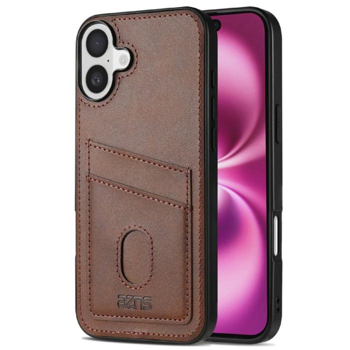 AZNS - AZNS K1 Series iPhone 16 Fodral Äkta läder - Kaffe