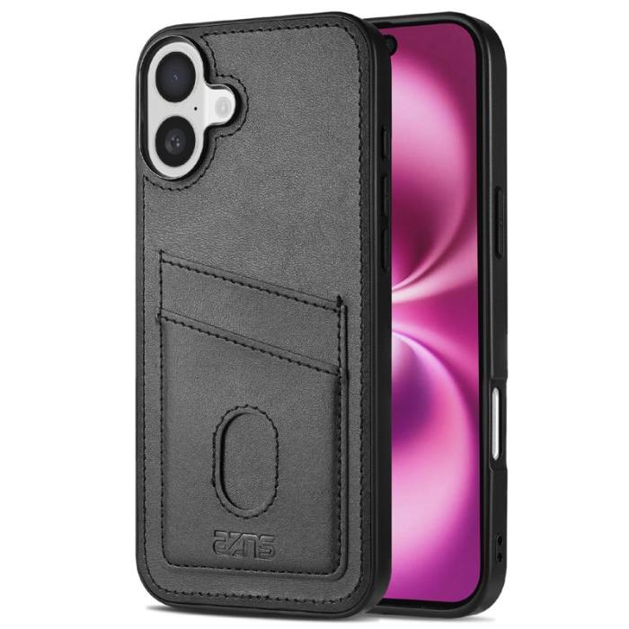 AZNS - AZNS K1 Series iPhone 16 Fodral Äkta läder - Svart
