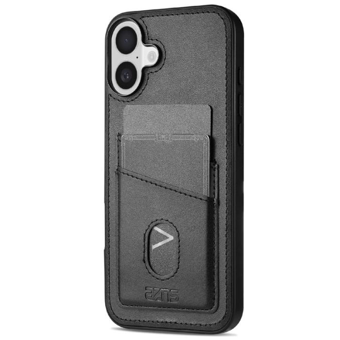 AZNS - AZNS K1 Series iPhone 16 Plus Fodral Äkta läder - Svart