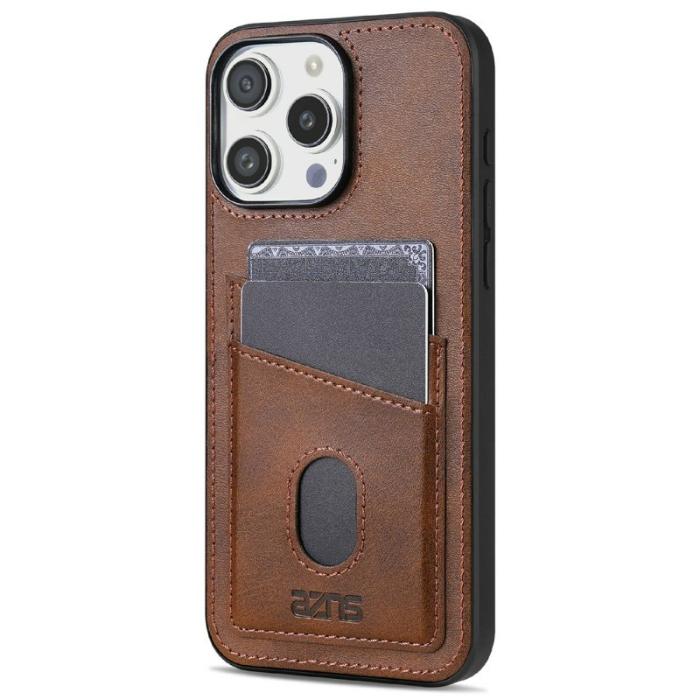 AZNS - AZNS K1 Series iPhone 16 Pro Fodral Äkta läder - Kaffe