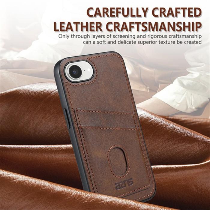 AZNS - AZNS K1 Series iPhone 16e Fodral Äkta läder - Kaffe