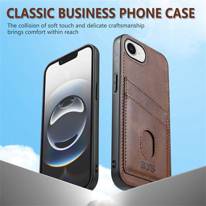 AZNS - AZNS K1 Series iPhone 16e Fodral Äkta läder - Kaffe