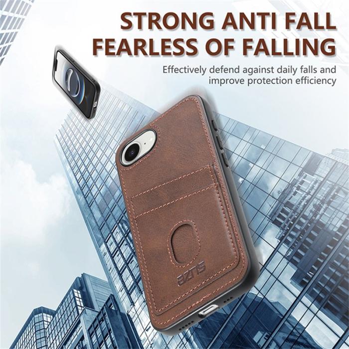 AZNS - AZNS K1 Series iPhone 16e Fodral Äkta läder - Kaffe