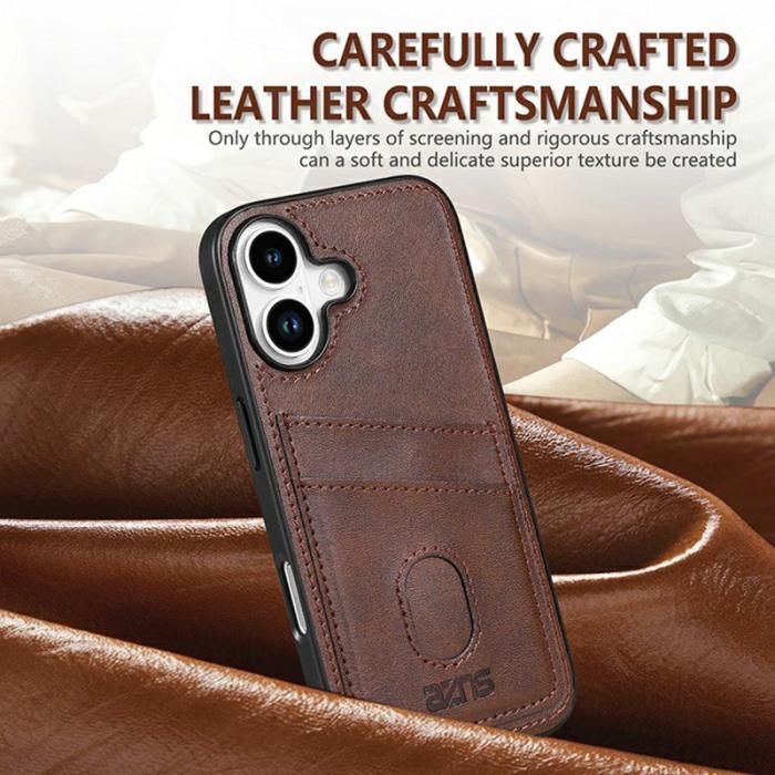 AZNS - AZNS K1 Series iPhone 17 Fodral Äkta läder - Kaffe