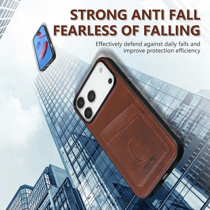 AZNS - AZNS K1 Series iPhone 17 Pro Fodral Äkta läder - Brun