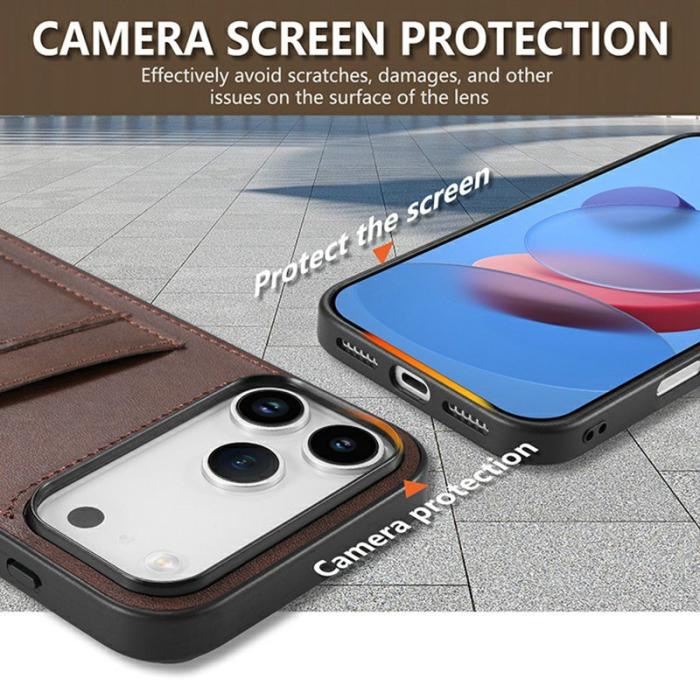 AZNS - AZNS K1 Series iPhone 17 Pro Fodral Äkta läder - Svart