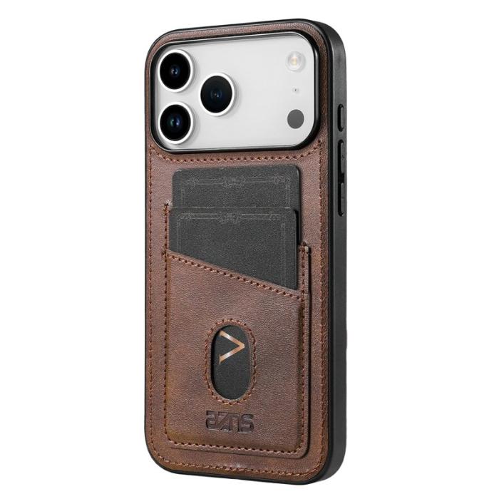 AZNS - AZNS K1 Series iPhone 17 Pro Max Fodral Äkta läder - Kaffe