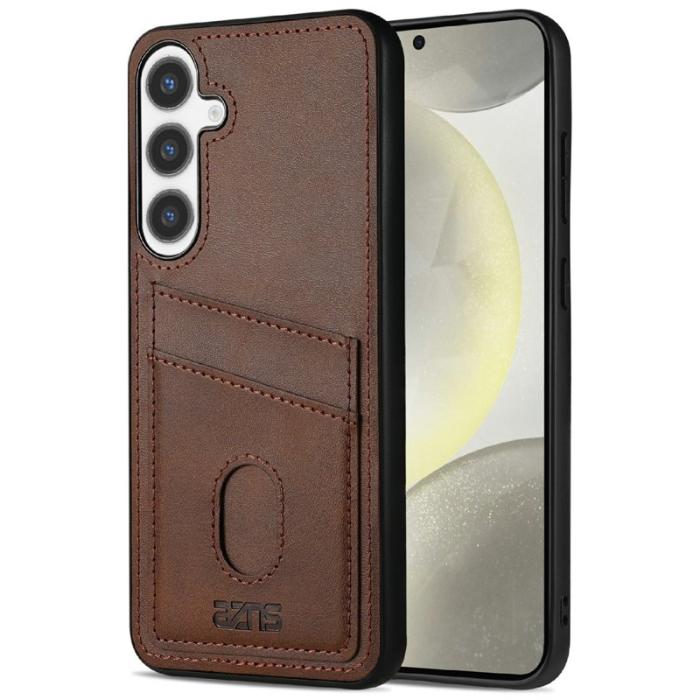 AZNS - AZNS K1 Series Samsung Galaxy S24 Fodral Äkta läder - Kaffe