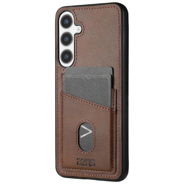 AZNS - AZNS K1 Series Samsung Galaxy S24 Fodral Äkta läder - Kaffe