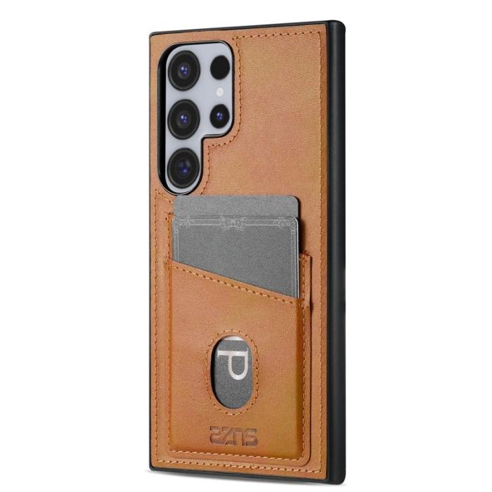 AZNS - AZNS K1 Series Samsung Galaxy S25 Ultra Fodral - KonstLäder - Brun