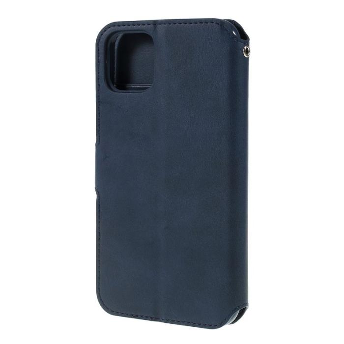 AZNS - AZNS Leather Stand Fodral iPhone 11 6.1 tum - Äkta läder - Blå